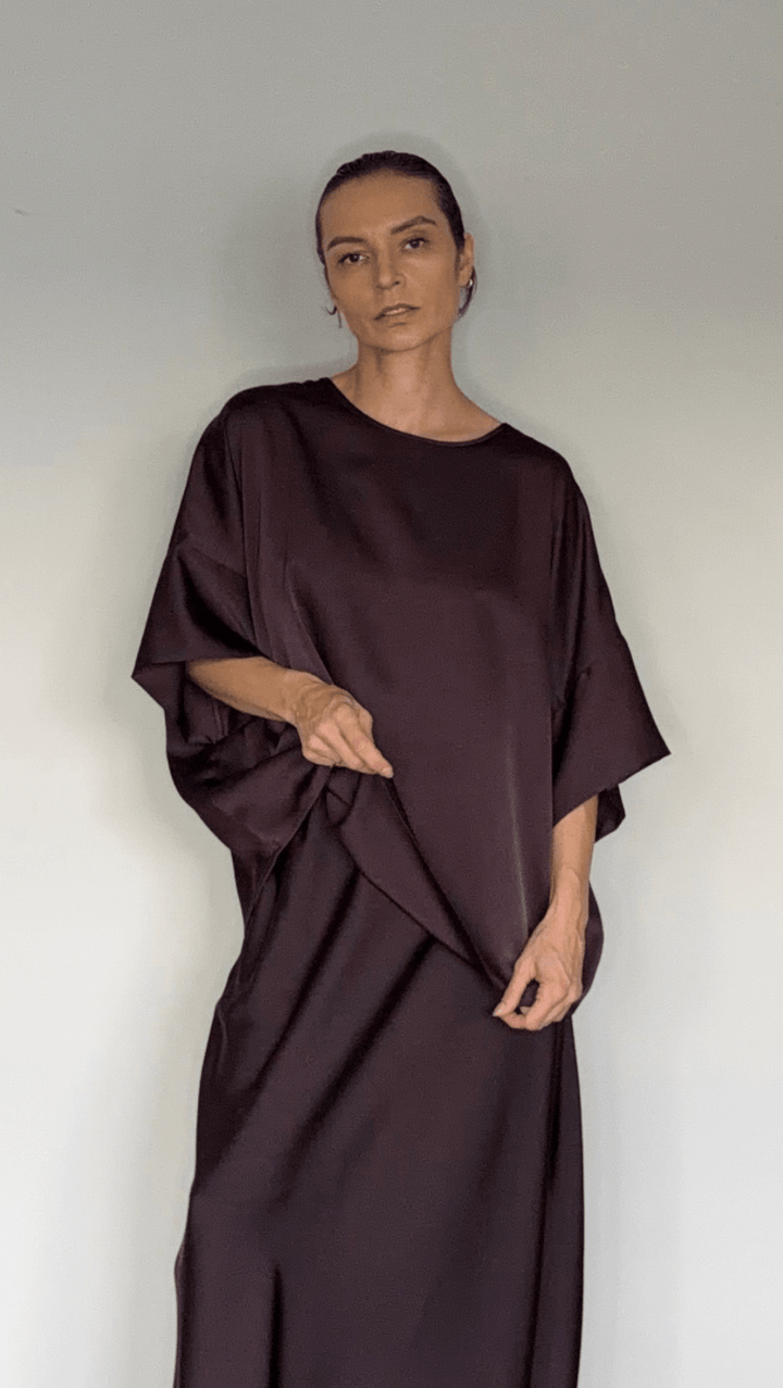 Pleat top cherry - BeaA - Be At Home with Yourself - Top