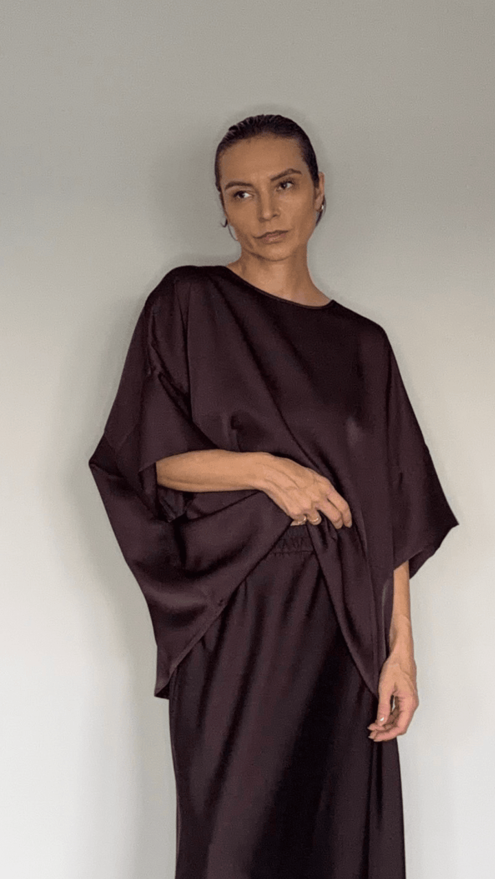 Pleat top cherry - BeaA - Be At Home with Yourself - Top