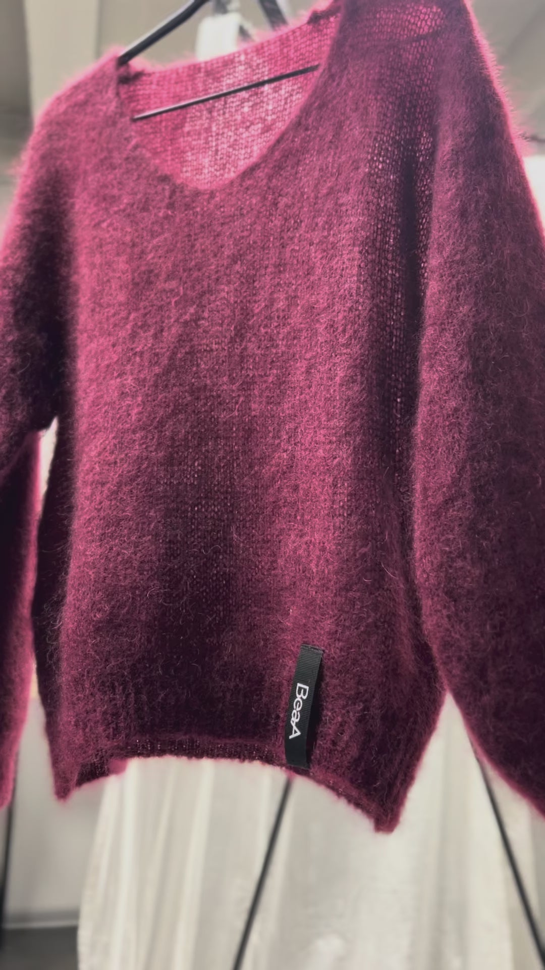 Kidmohēras džemperis Burgundija krāsā 