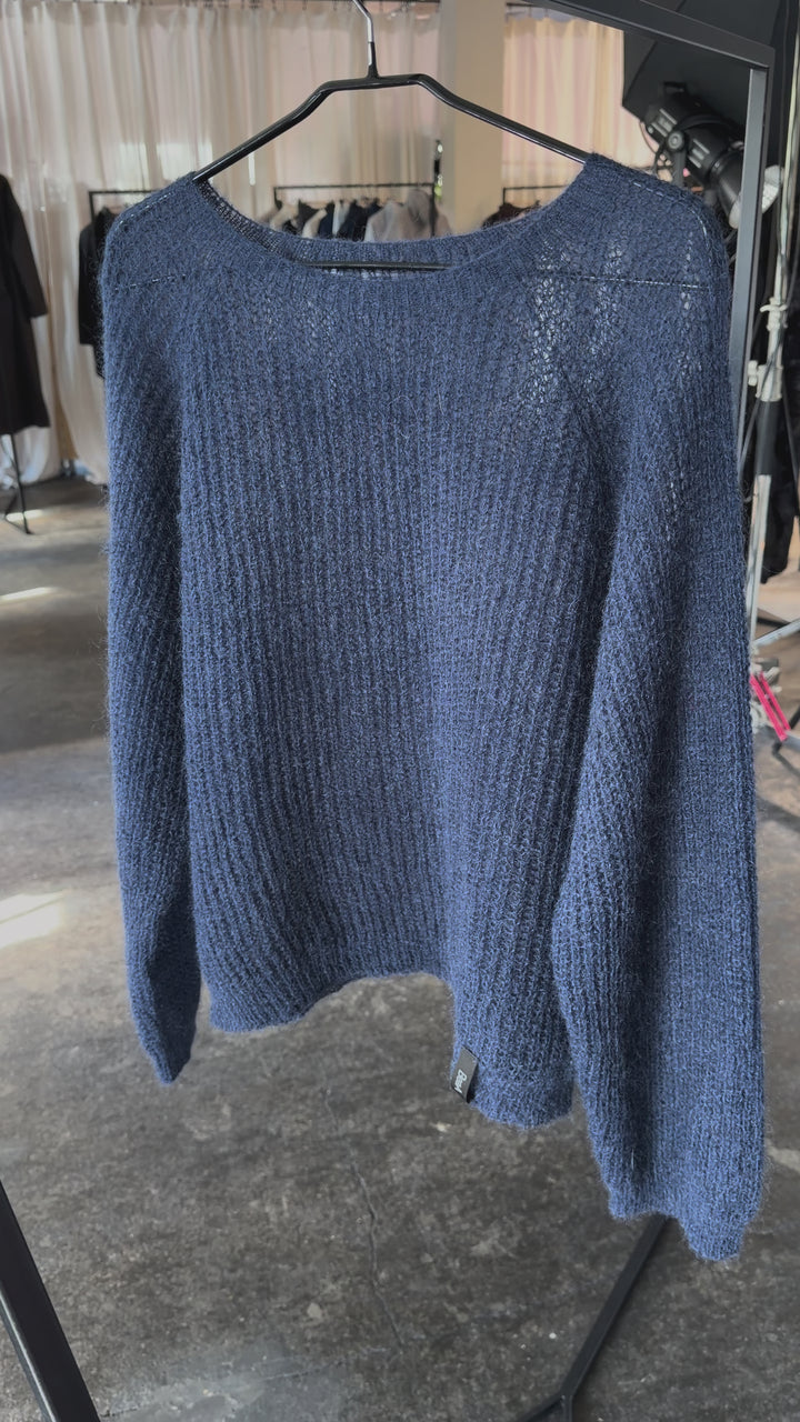 Light sweater Kidmohair-Merino blue