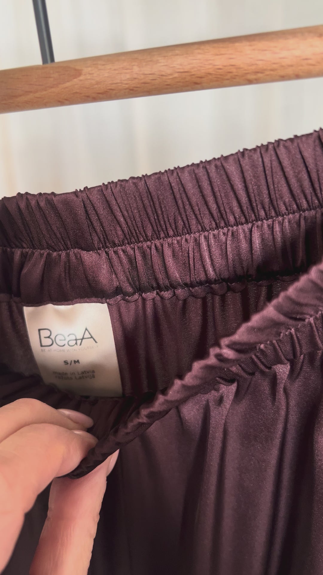 Silk Palazzo Trousers Dark brown