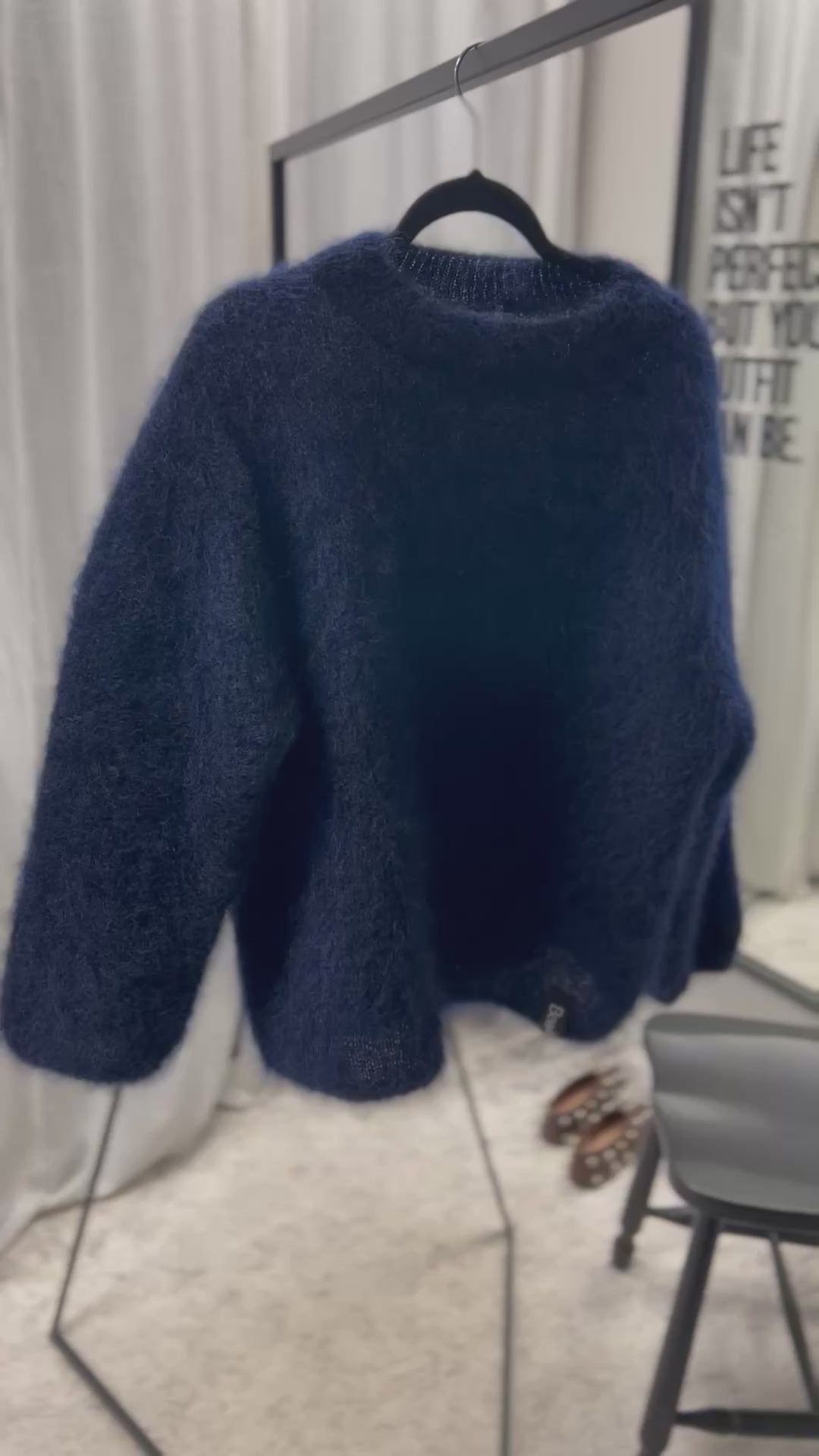 Kid mohair sweater Black or Dark Blue