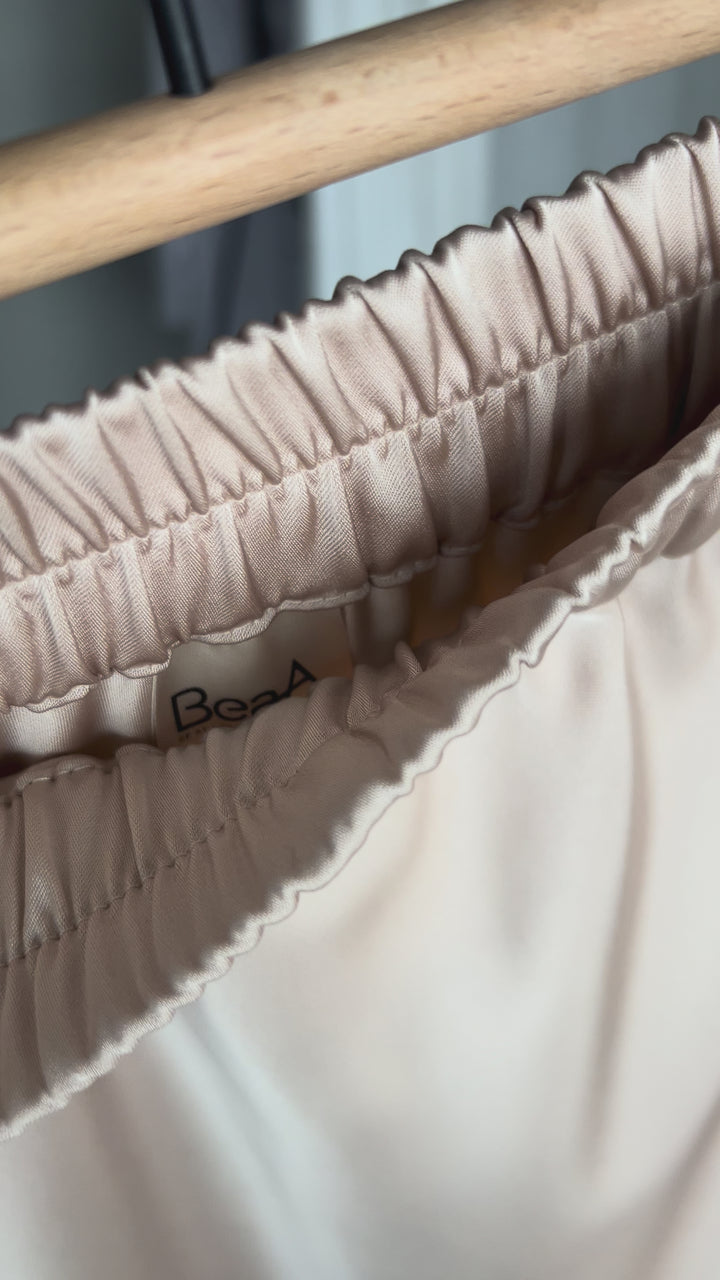 Юбка миди из шелкового атласа Cream