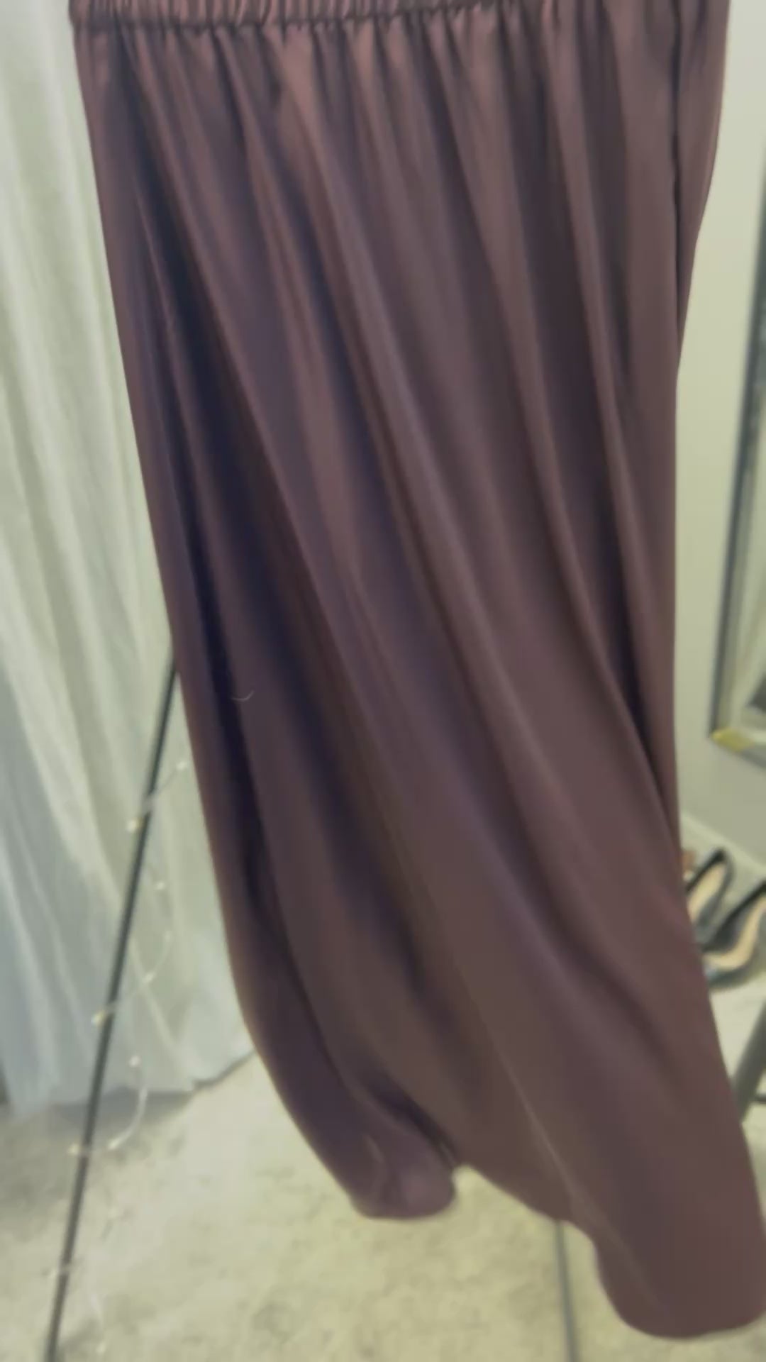 Long silk skirt brown