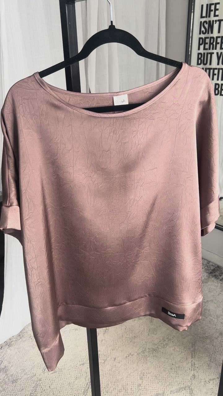 Silk Satin Top Rosewood