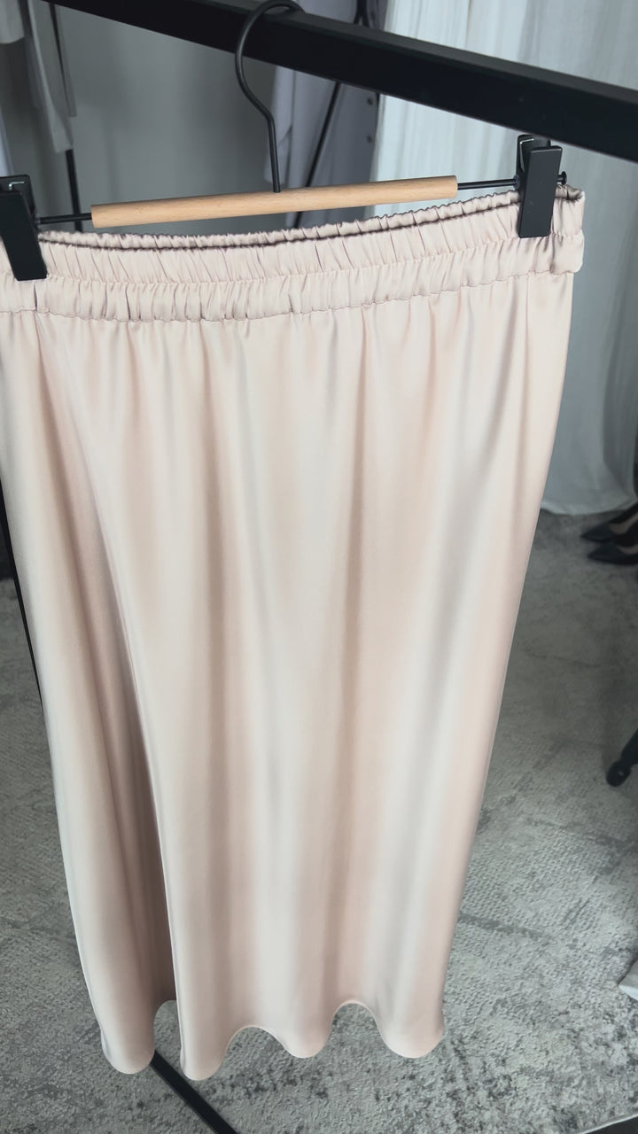 Юбка миди из шелкового атласа Cream