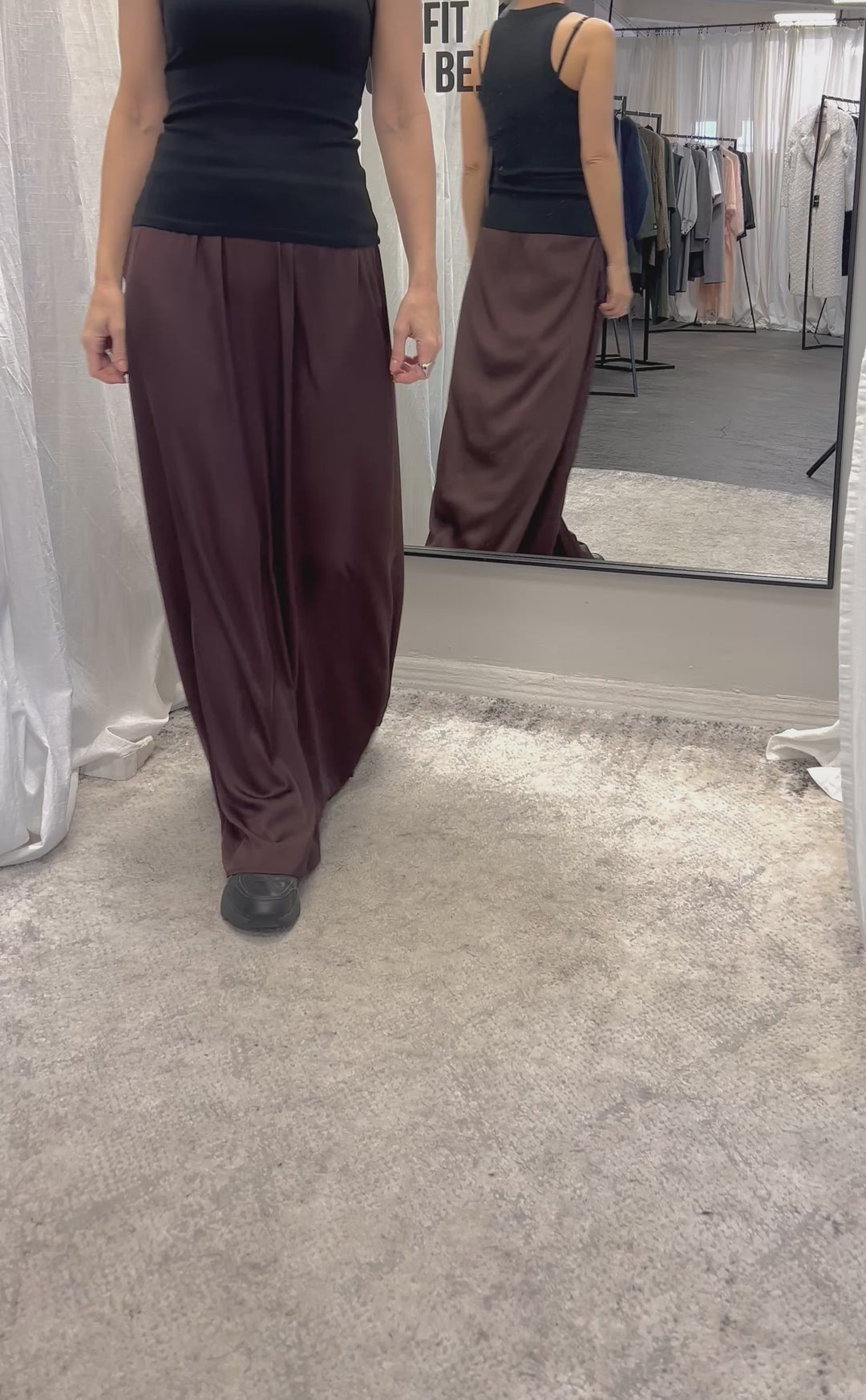 Long silk skirt brown