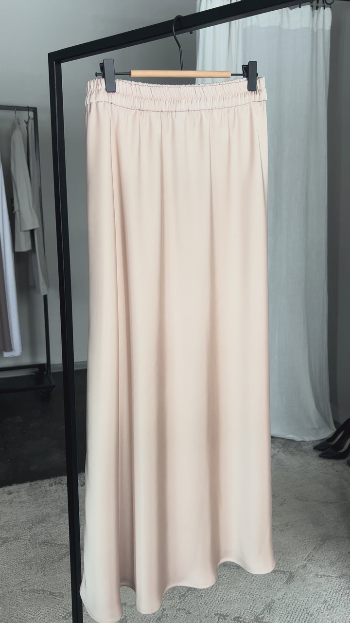 Юбка миди из шелкового атласа Cream