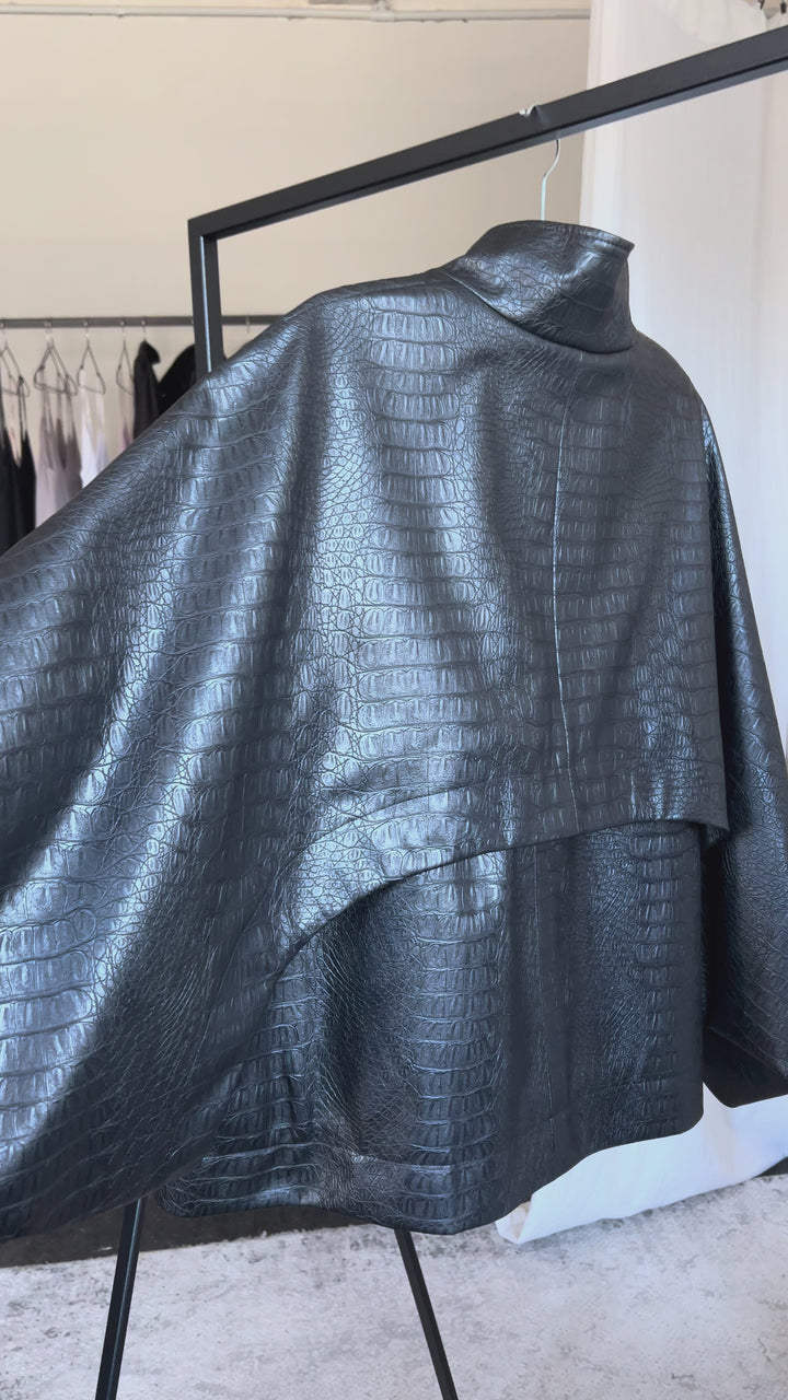 Экокожаная куртка Noir Croc