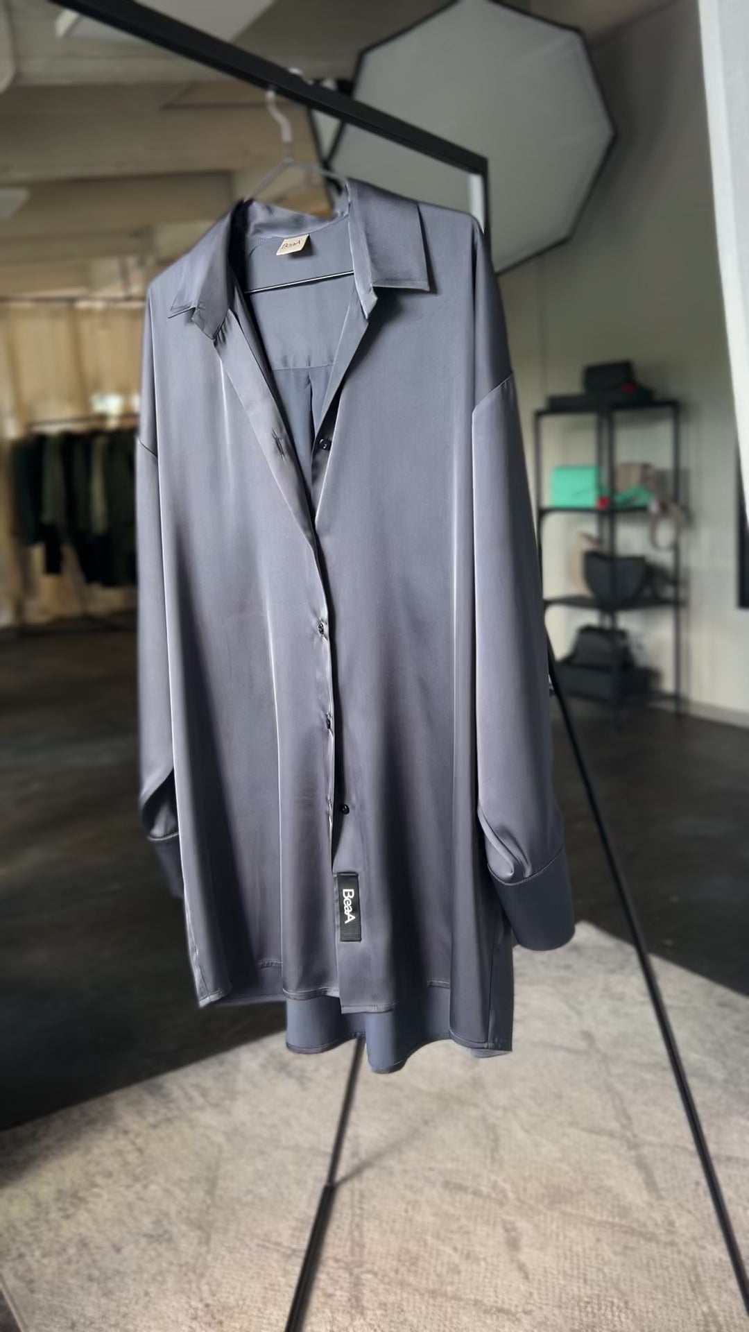 Oversized silk shirt Graphite