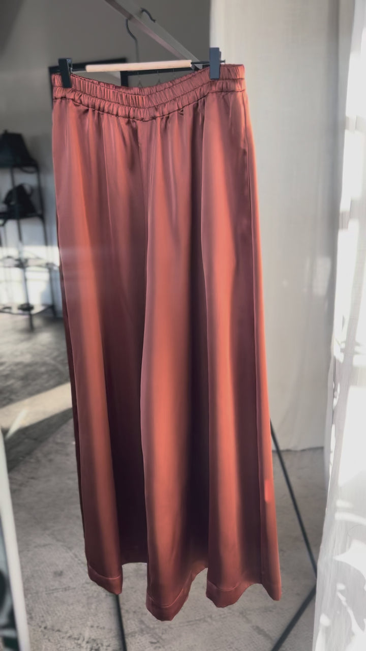 Брюки-палаццо бронзового цвета