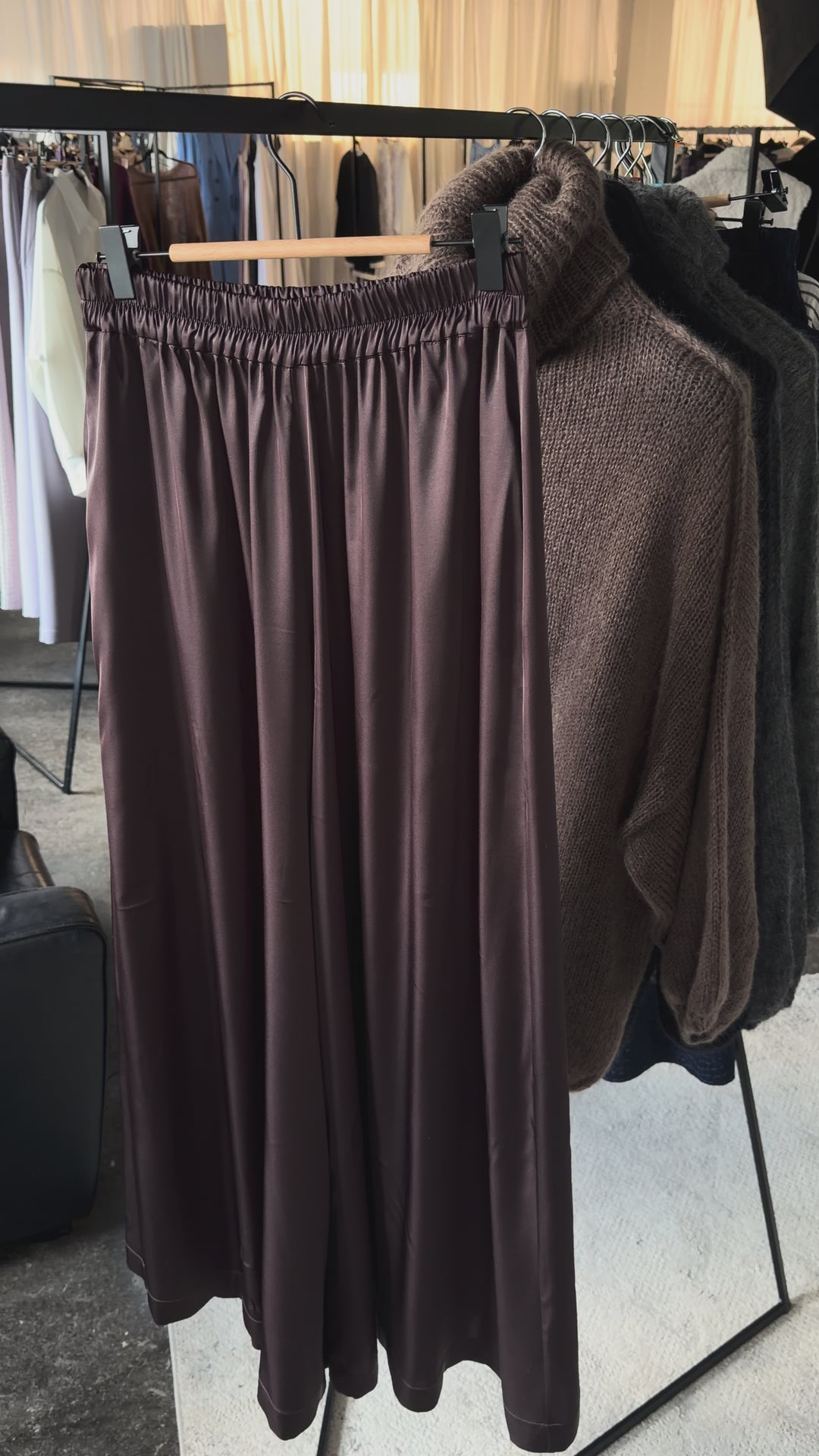 Palazzo trousers Silk Dark Chocolate