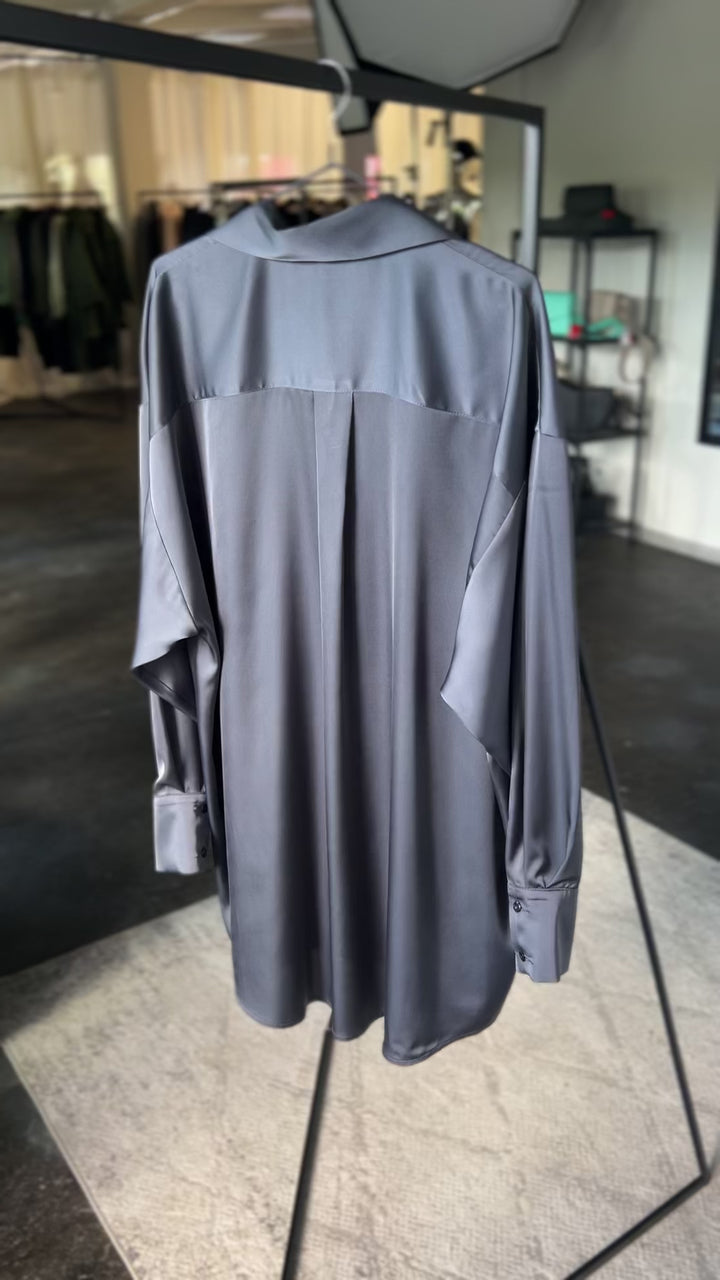 Oversized silk shirt Graphite