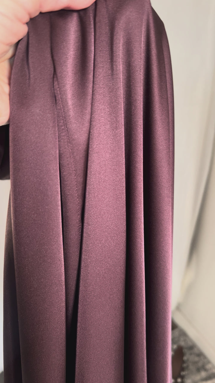 Silk Palazzo Trousers Dark brown