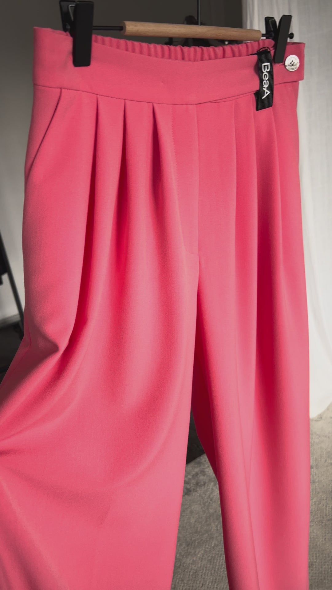 Double pleat trousers Coral