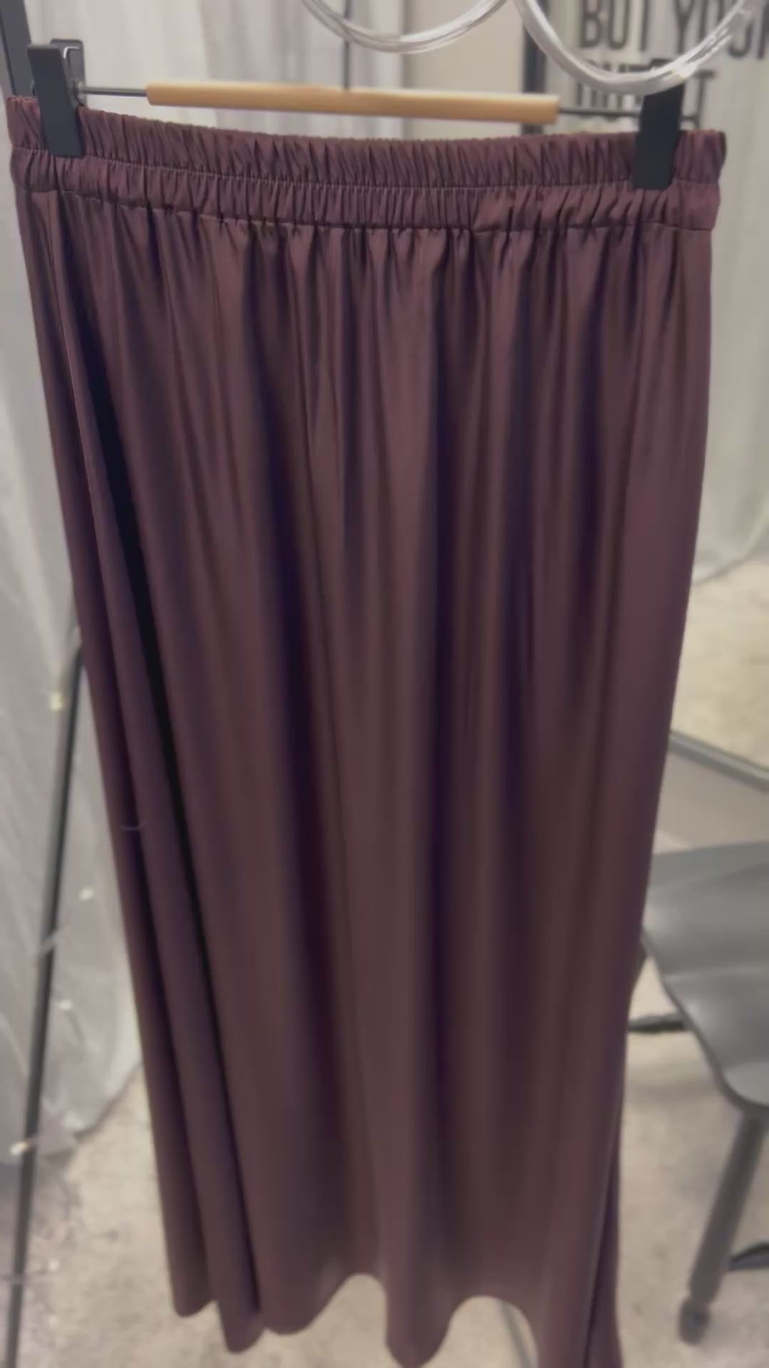 Long silk skirt brown
