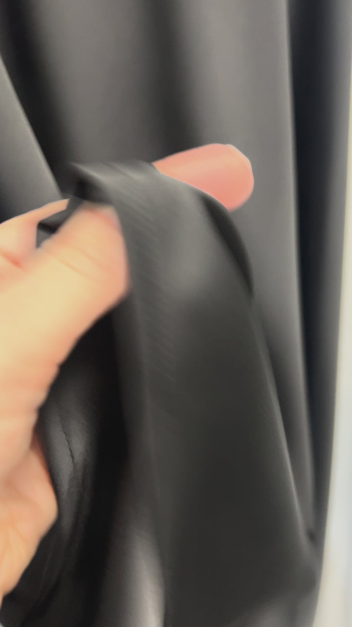 Midi Skirt Silk Satin Black