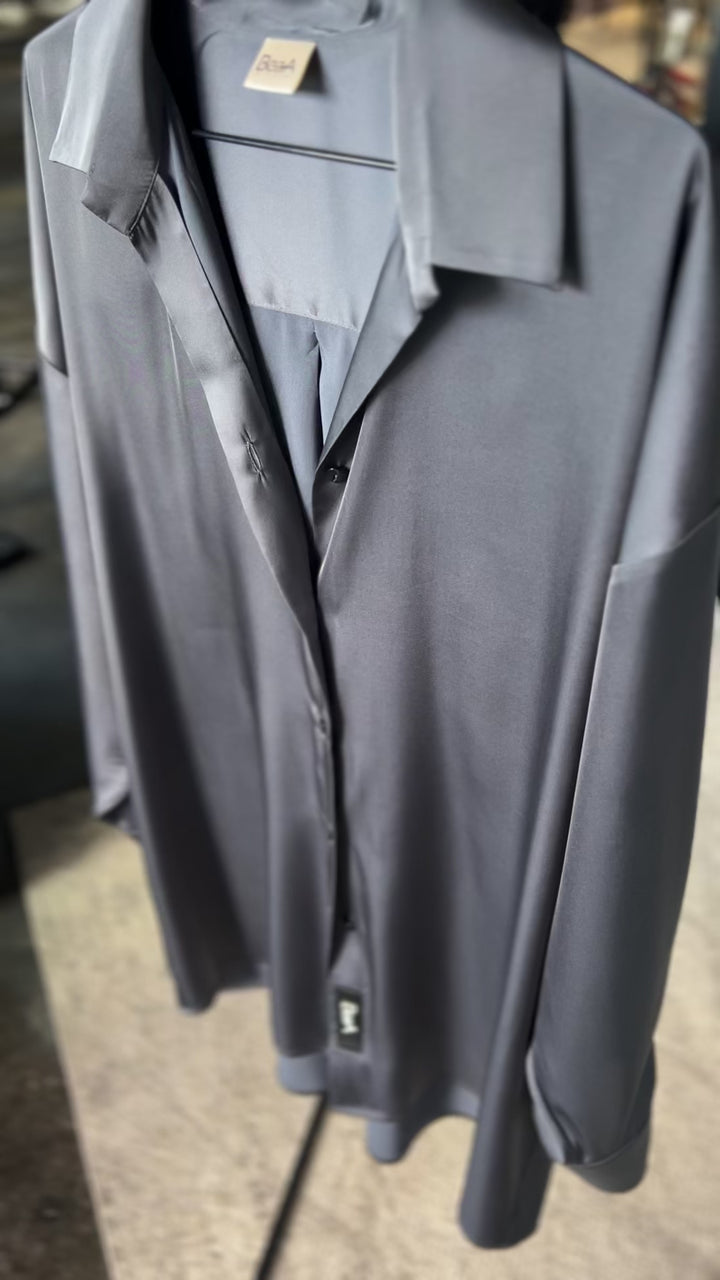 Oversized silk shirt Graphite