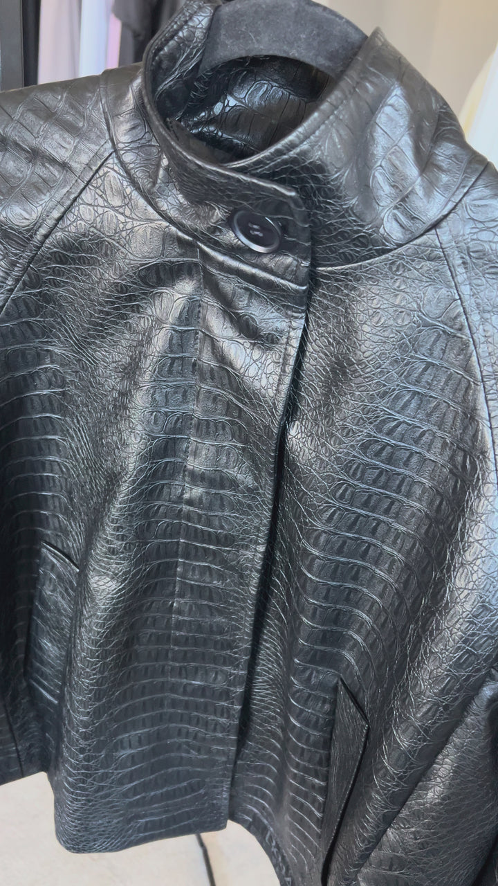 Экокожаная куртка Noir Croc
