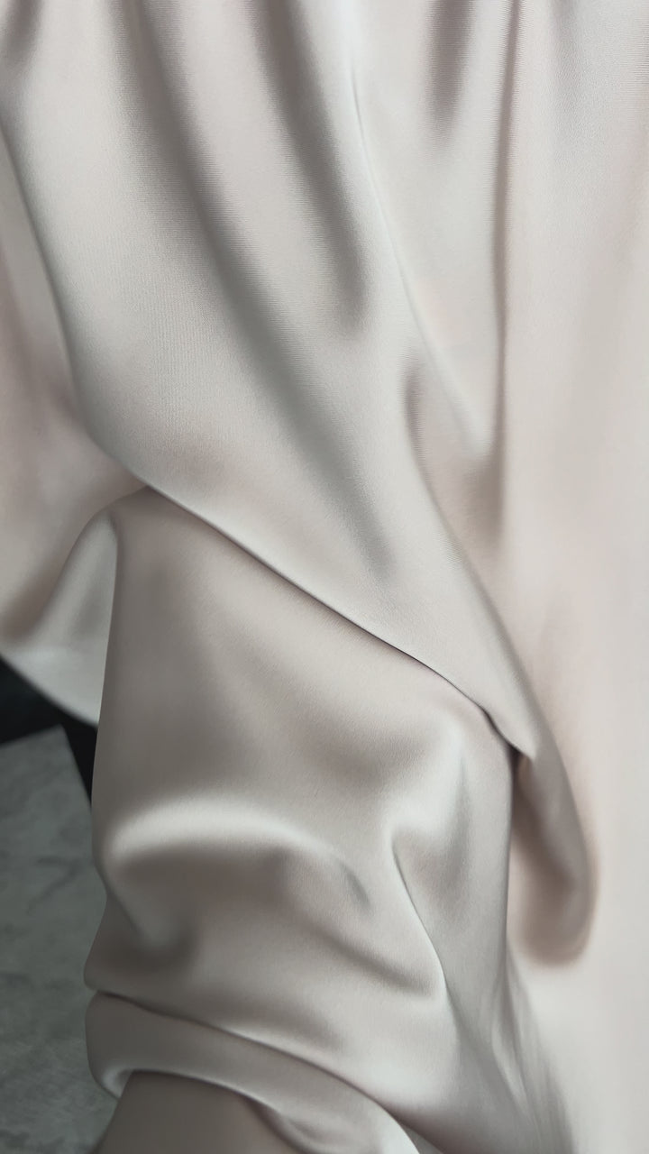 Юбка миди из шелкового атласа Cream