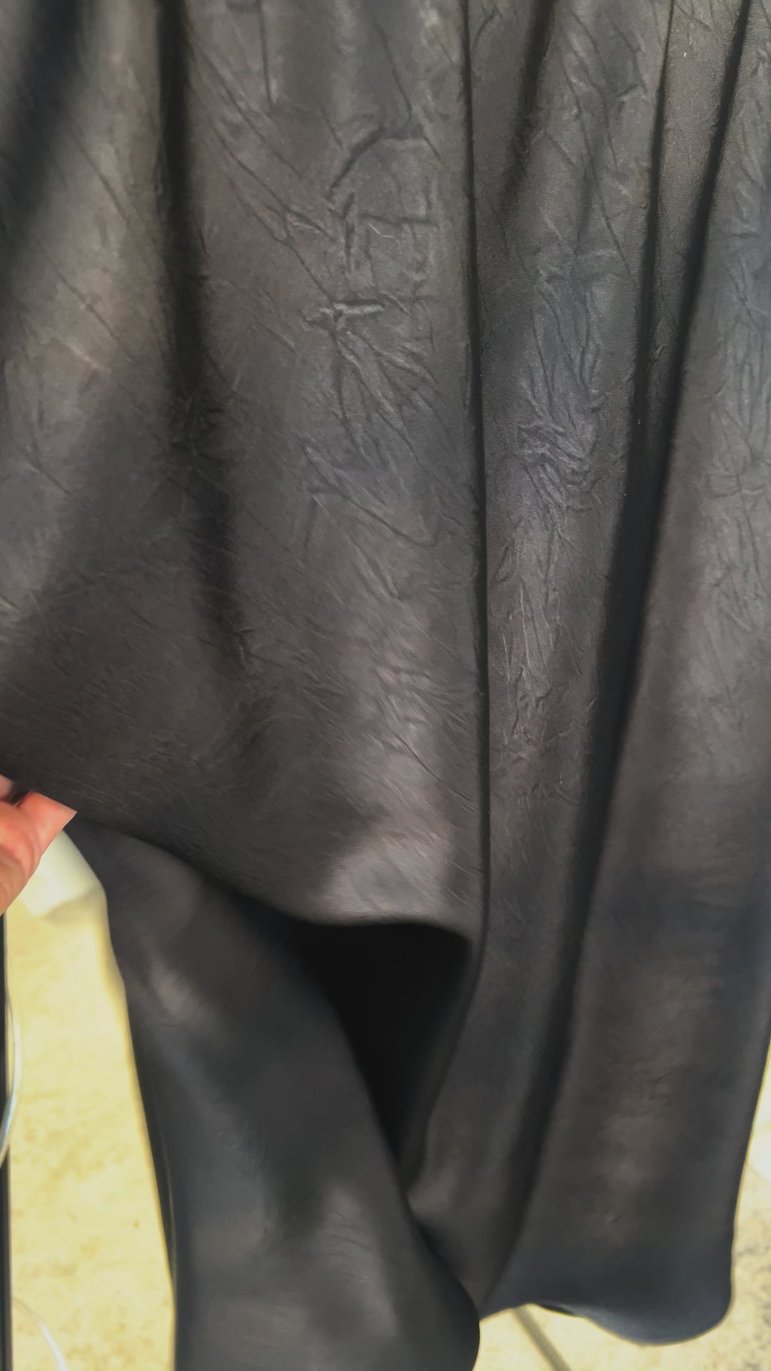 Midi Skirt Silk Satin Black