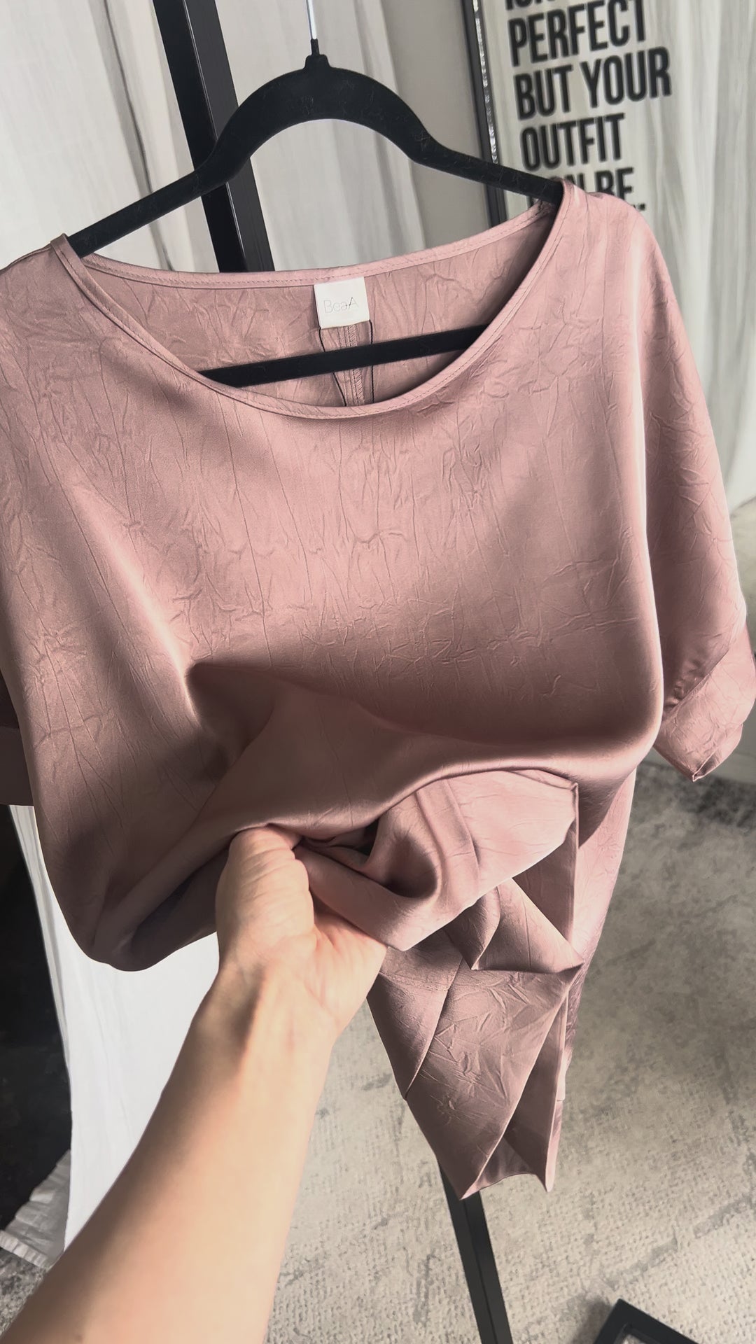 Silk Satin Top Rosewood