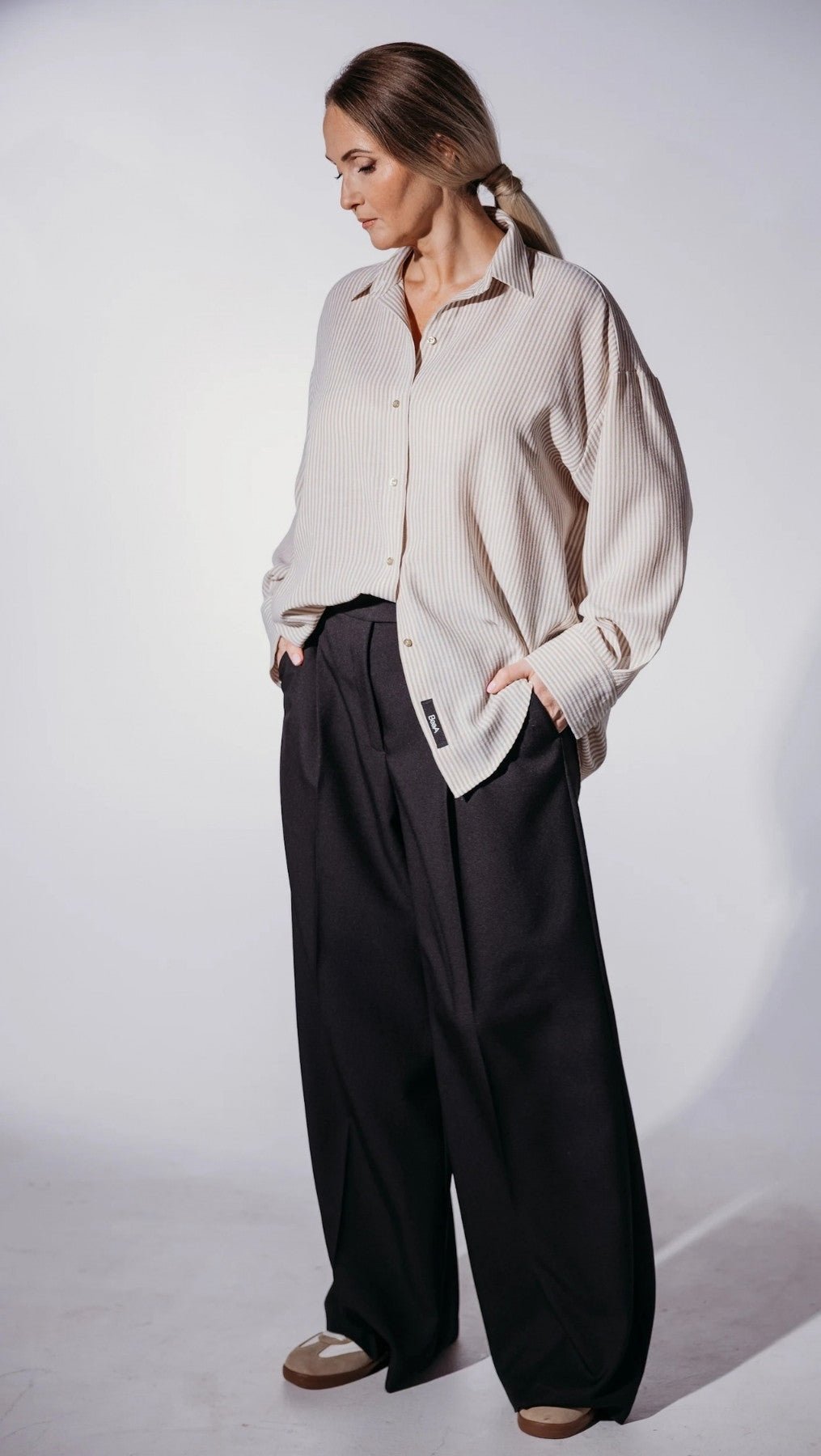 Regular - fit Trousers Black/Gray - BeaA - Be At Home with Yourself - Trousers