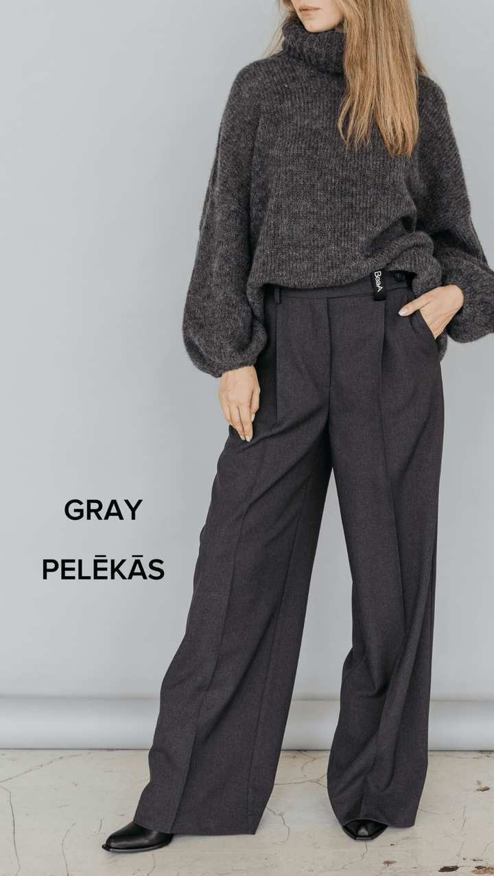 Regular-fit Trousers Black/Gray - BeaA - Be At Home with Yourself - Trousers