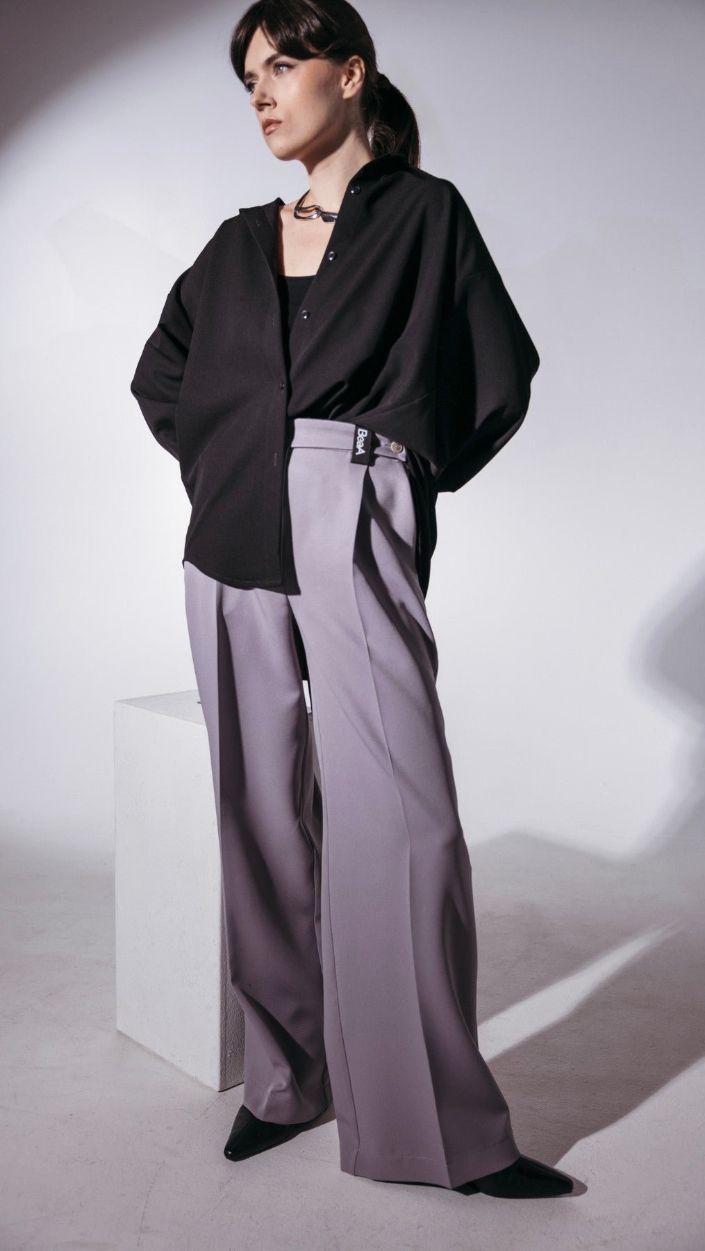 Regular - fit trousers Lavender Gray - BeaA - Be At Home with Yourself - Trousers