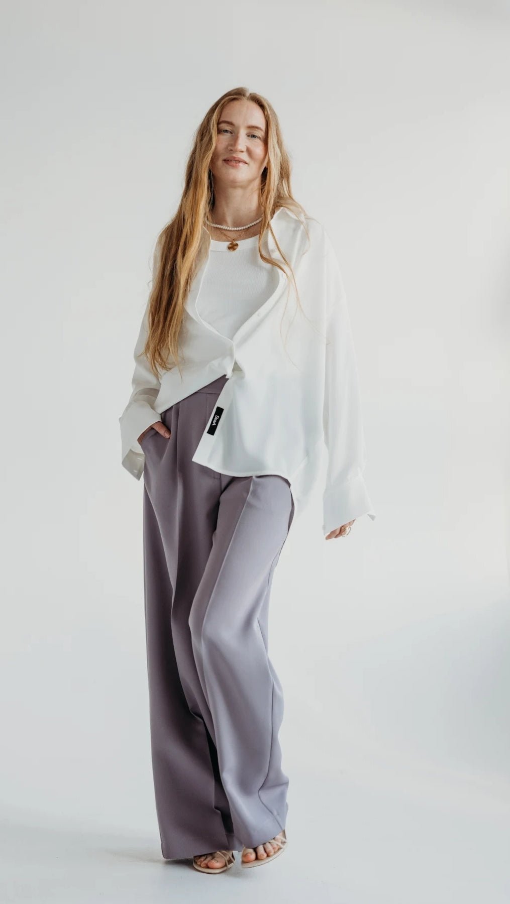 Regular - fit trousers Lavender Gray - BeaA - Be At Home with Yourself - Trousers