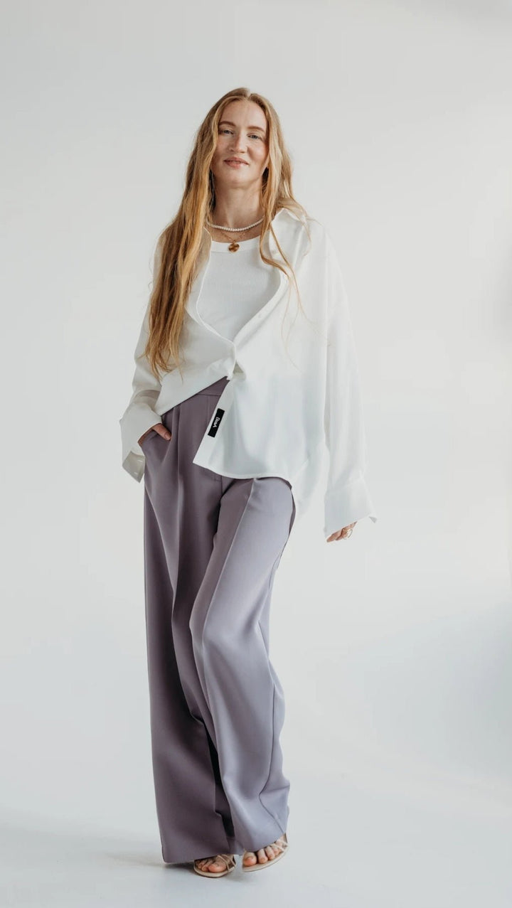 Regular - fit trousers Lavender Gray - BeaA - Be At Home with Yourself - Trousers