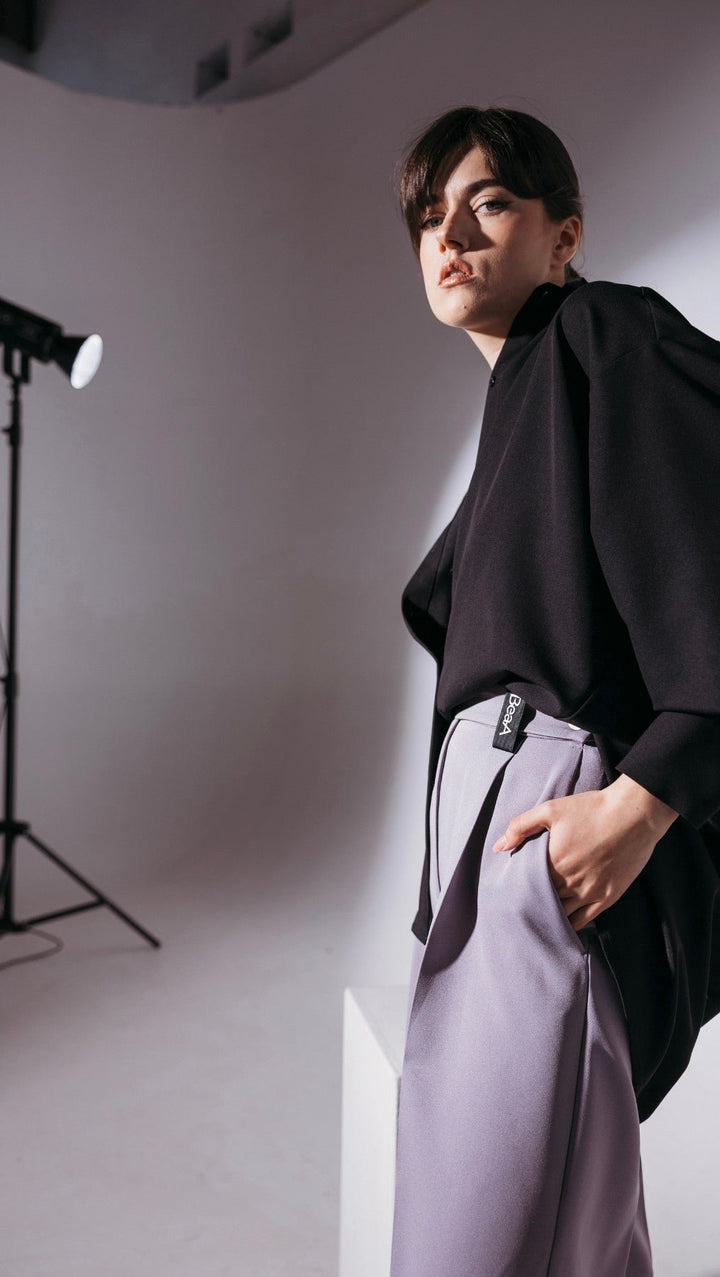 Regular - fit trousers Lavender Gray - BeaA - Be At Home with Yourself - Trousers