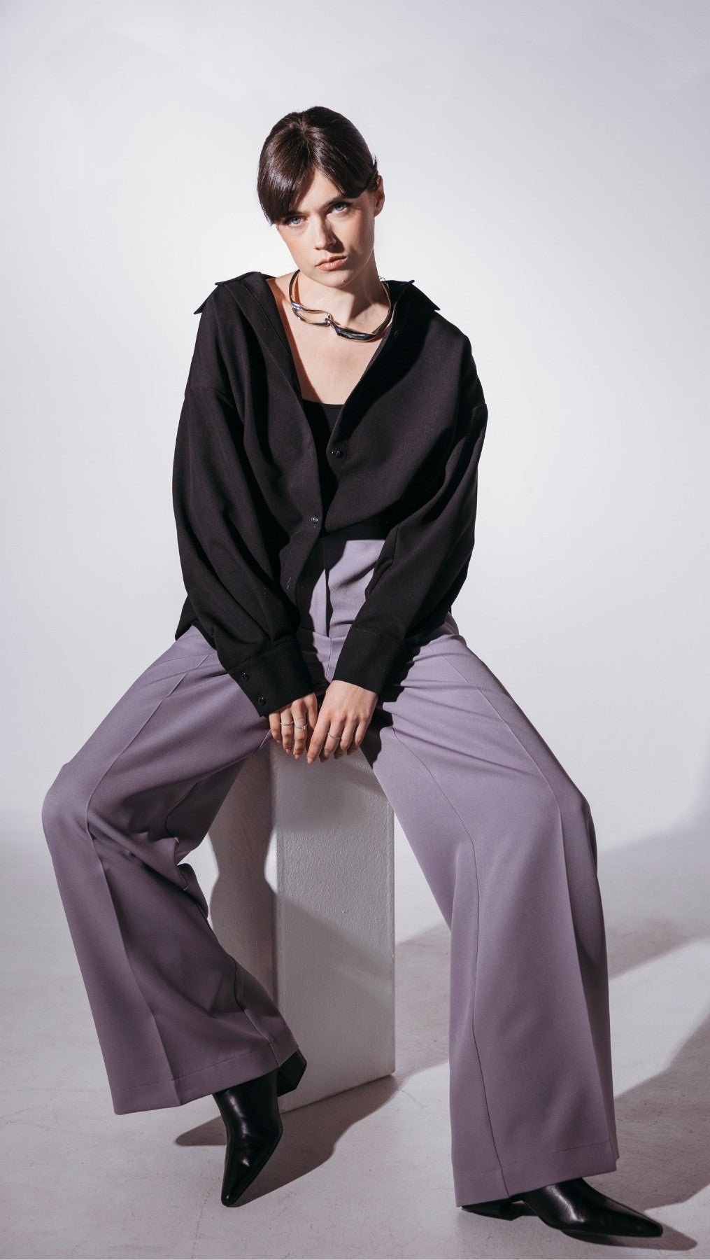 Regular - fit trousers Lavender Gray - BeaA - Be At Home with Yourself - Trousers