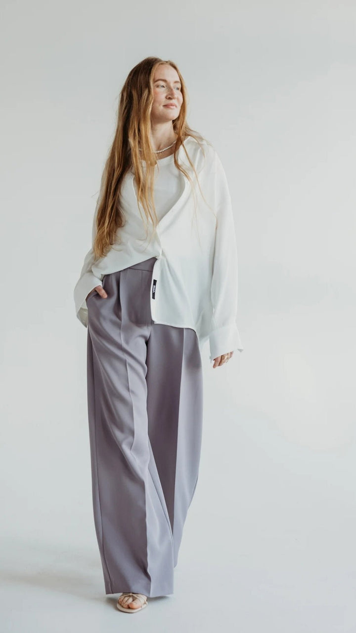 Regular - fit trousers Lavender Gray - BeaA - Be At Home with Yourself - Trousers