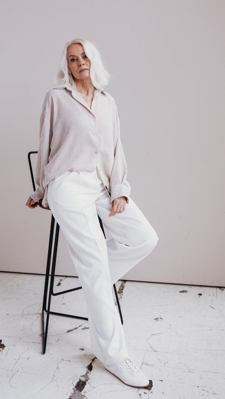 Regular - fit trousers Milk white - BeaA - Be At Home with Yourself - Trousers
