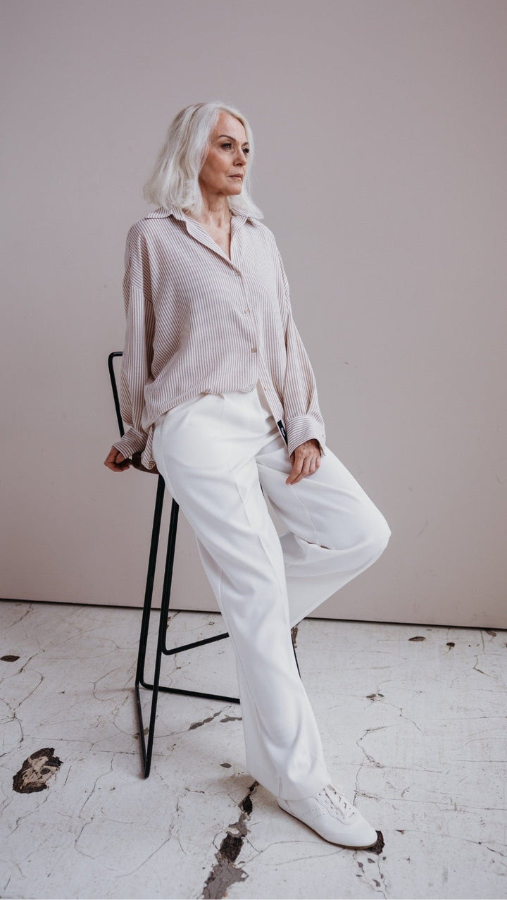 Regular - fit trousers Milk white - BeaA - Be At Home with Yourself - Trousers