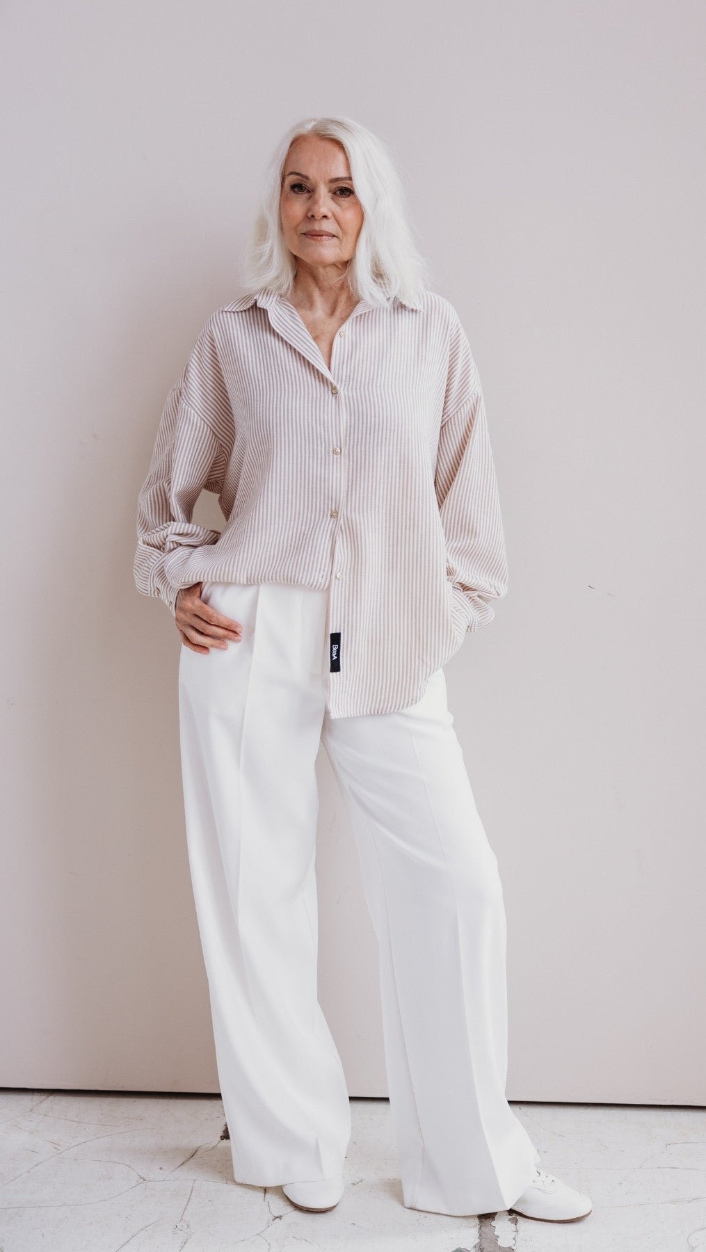 Regular - fit trousers Milk white - BeaA - Be At Home with Yourself - Trousers
