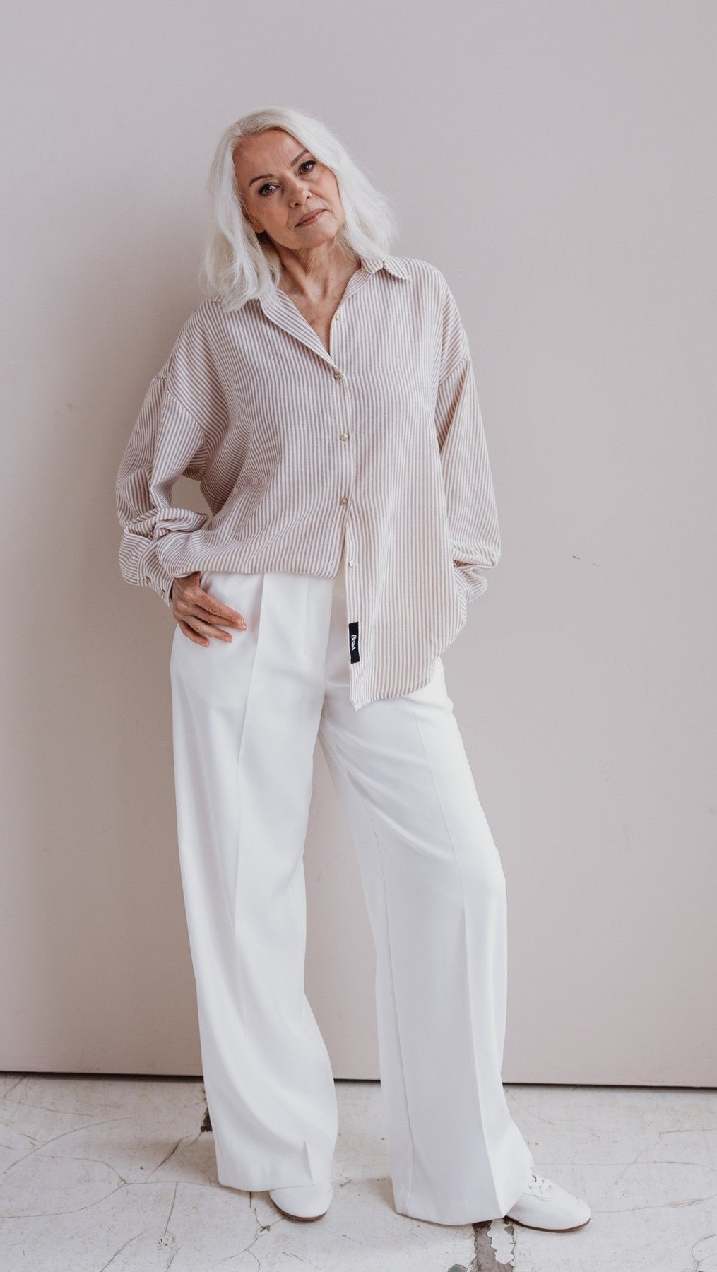 Regular - fit trousers Milk white - BeaA - Be At Home with Yourself - Trousers