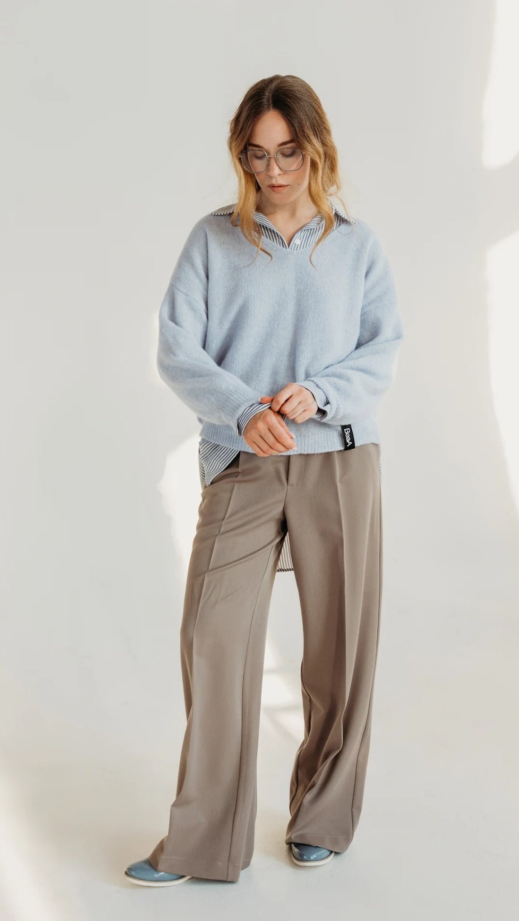 Regular - fit Wool Trousers Desert Sand - BeaA - Be At Home with Yourself - Trousers