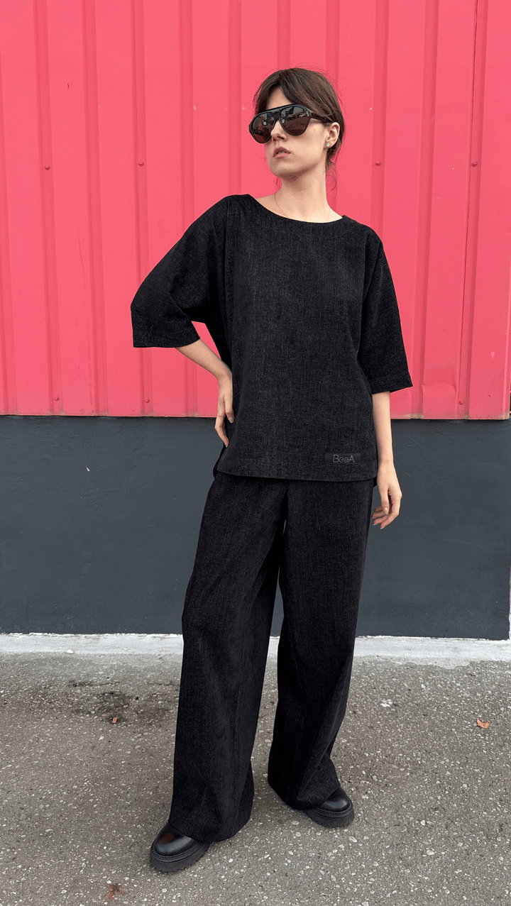 Relax wear Top Noir Rebel - BeaA - Be At Home with Yourself -