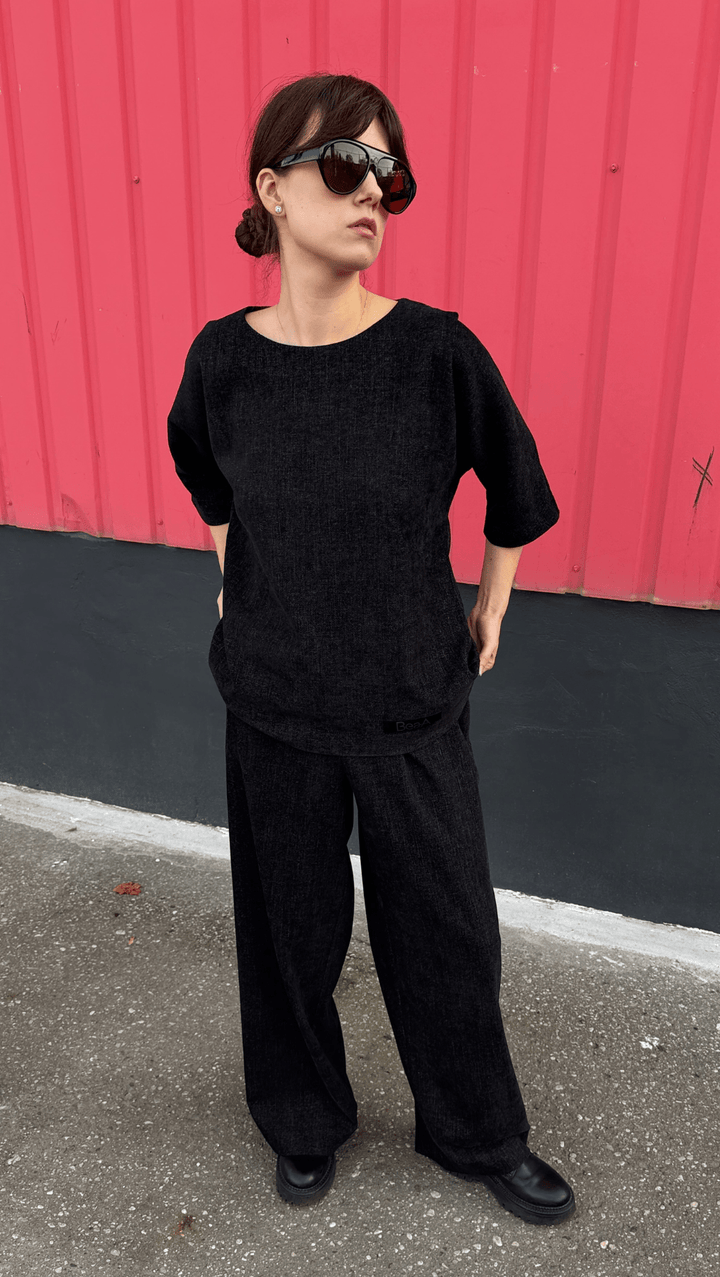 Relax wear Trousers Noir Rebel - BeaA - Be At Home with Yourself -