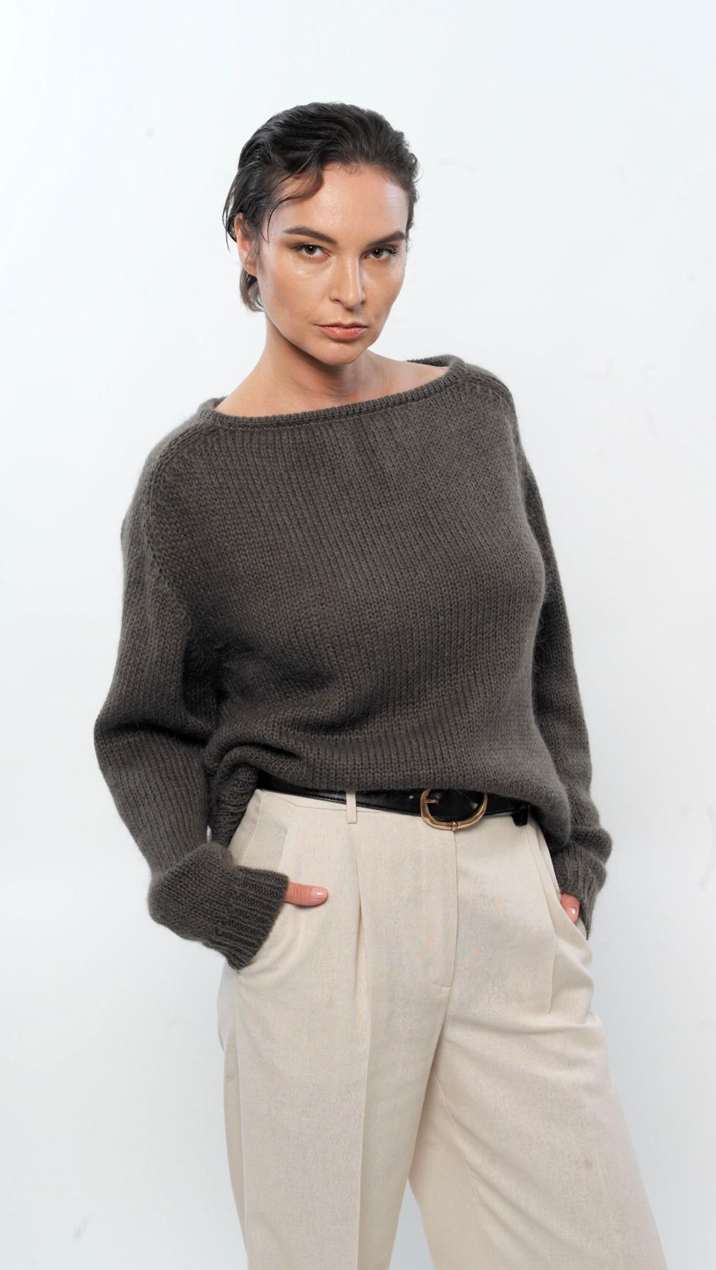 Relaxed fit sweater Green - BeaA - Be At Home with Yourself - sweater