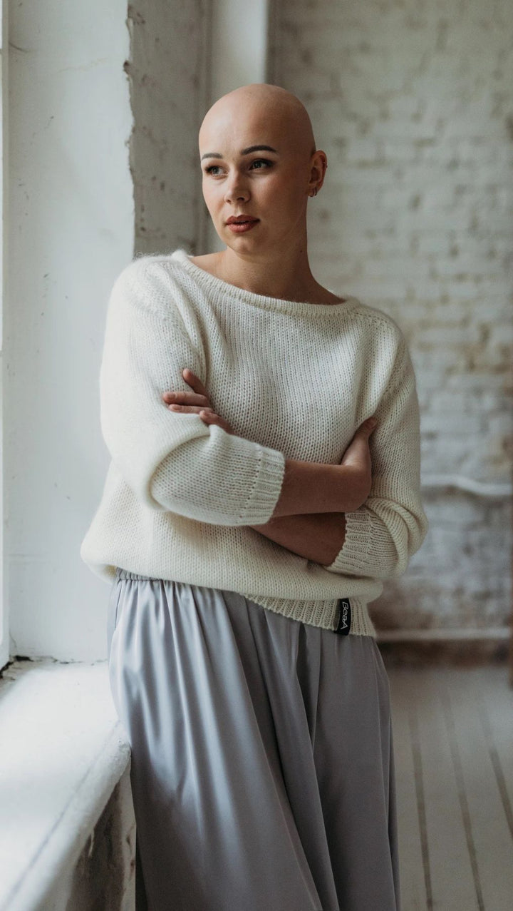 Relaxed fit sweater White - BeaA - Be At Home with Yourself - sweater
