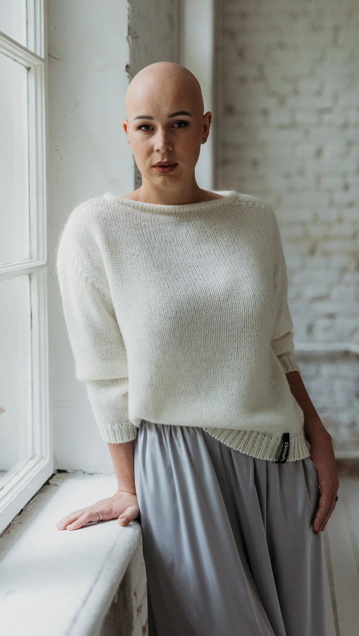 Relaxed fit sweater White - BeaA - Be At Home with Yourself - sweater