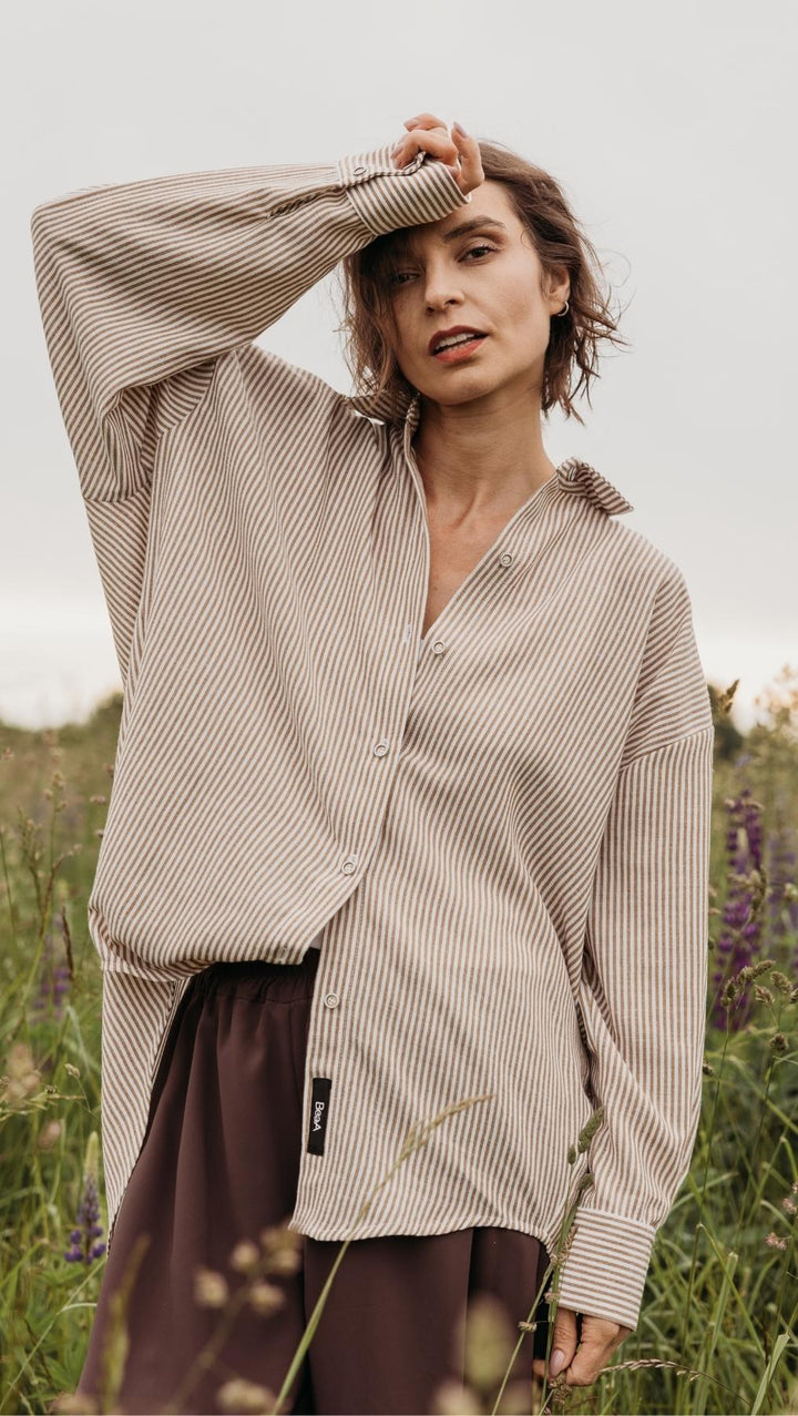 Riviera shirt Earth Stripe - BeaA - Be At Home with Yourself - Top