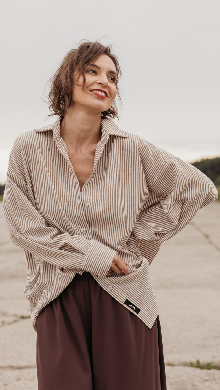 Riviera shirt Earth Stripe - BeaA - Be At Home with Yourself - Top