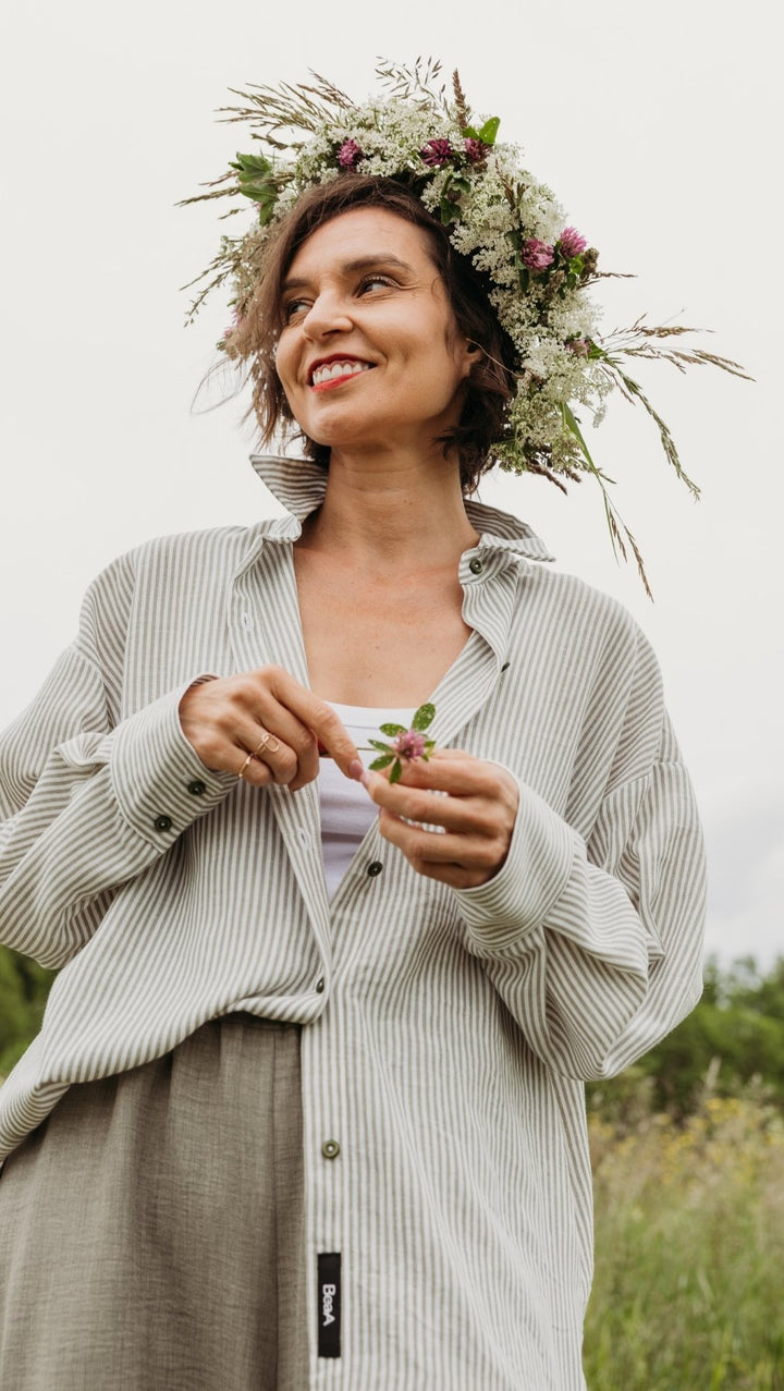 Riviera shirt Forest Stripe - BeaA - Be At Home with Yourself - Top
