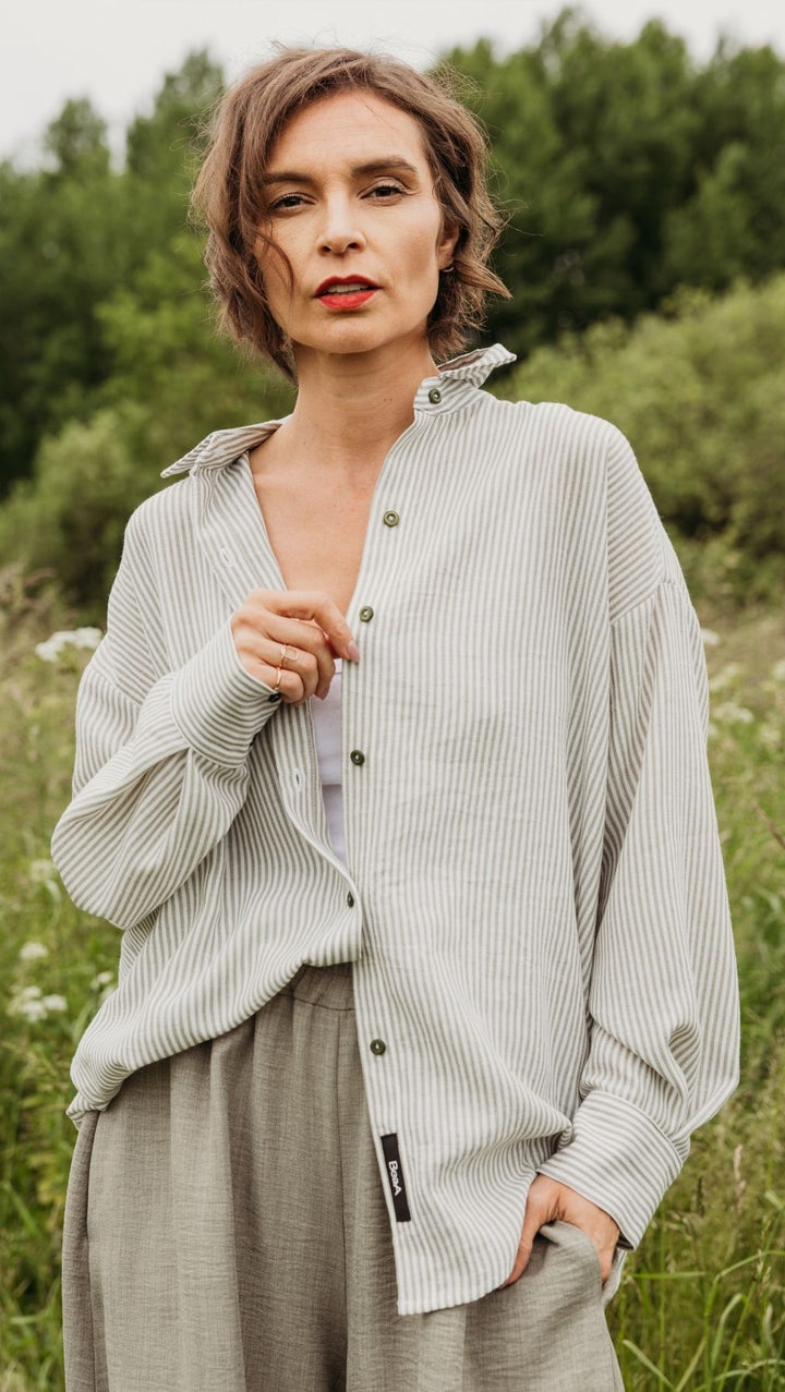 Riviera shirt Forest Stripe - BeaA - Be At Home with Yourself - Top