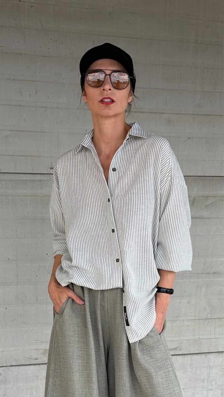 Riviera shirt Forest Stripe - BeaA - Be At Home with Yourself - Top