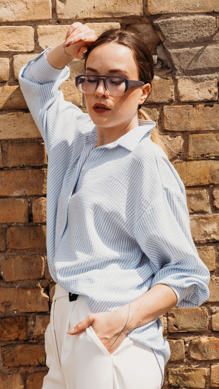 Riviera shirt Sky stripes - BeaA - Be At Home with Yourself - Top
